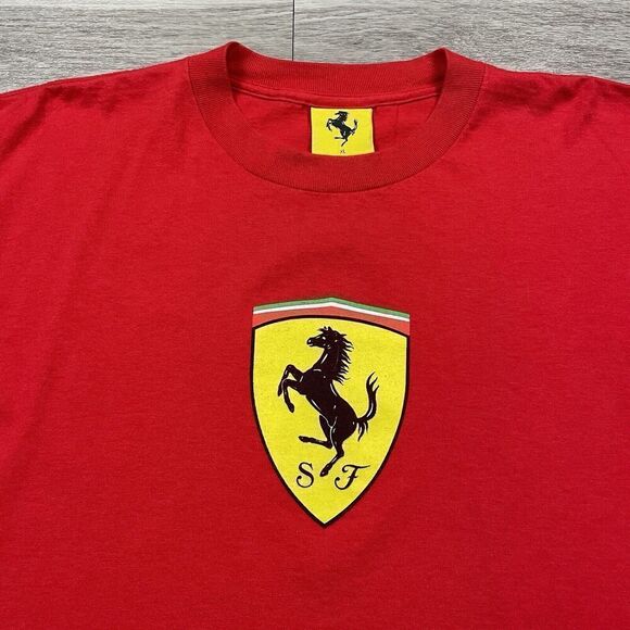 Vintage Shirt Mens Extra Large Red Ferrari Racing Italian Luxury 1996 Cars - Picture 2 of 9